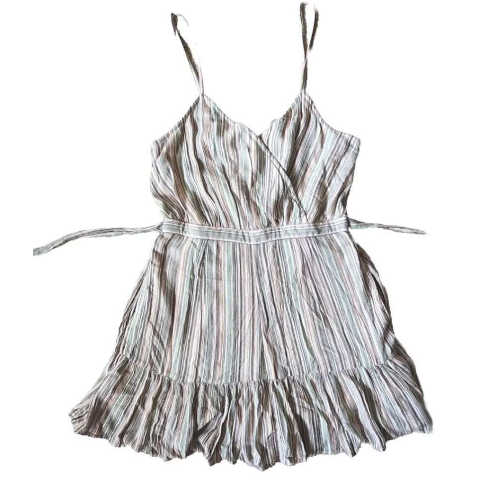 American Eagle Womens Stripes Romper Jumpsuit Green DM